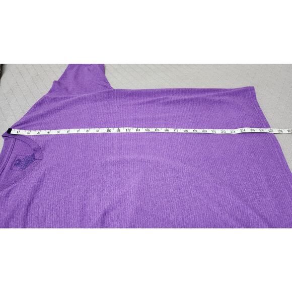 Fruit Of The Loom Purple Pre Shrunk Cotton Poly V- Neck T-shirt Women's Size 18 - Picture 6 of 6